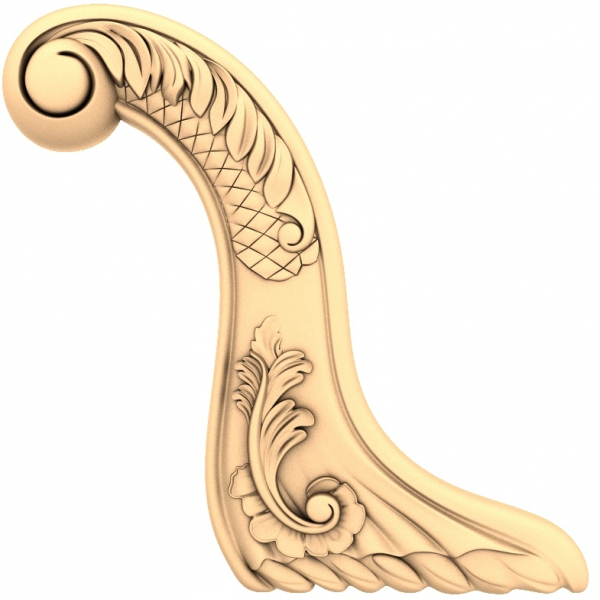 Udsmykket vintage møbelfod 3D STL-model til CNC