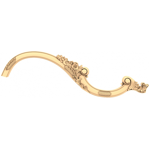 Curved Elegance Floral Ornament 3D Model Curved Elegance Floral Ornament 3D Model