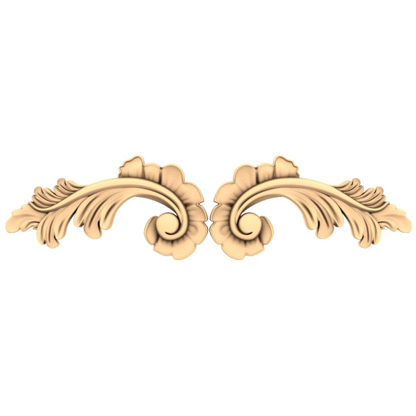 Floral Elegance Scroll 3D STL Model for CNC