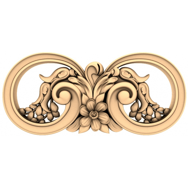Floral Scroll Harmony 3D STL Model for CNC