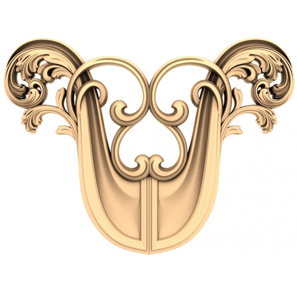 Baroka Flourish Crest 3D STL modelis CNC Baroka Flourish Crest 3D STL modelis CNC