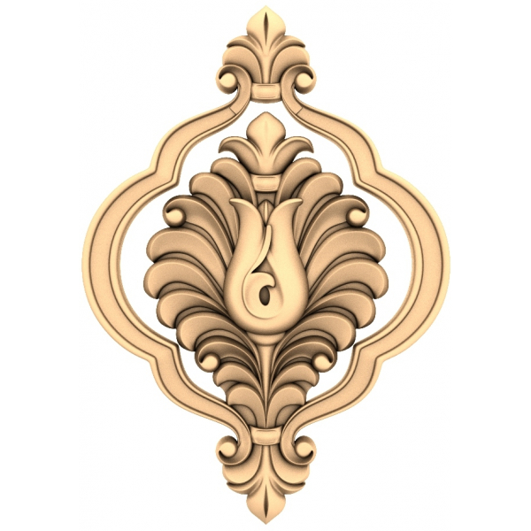 Ornate Flourish Emblem 3D STL Model for CNC Routing Ornate Flourish Emblem 3D STL Model for CNC Routing