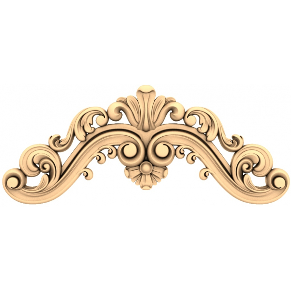 Elegance Scrollwork Crest 3D STL model za CNC
