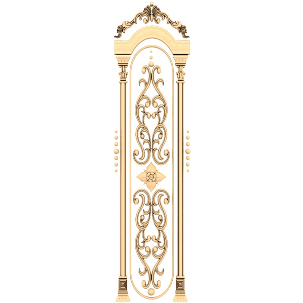 Elegantes Scrollwork-Panel 3D-Modell für CNC