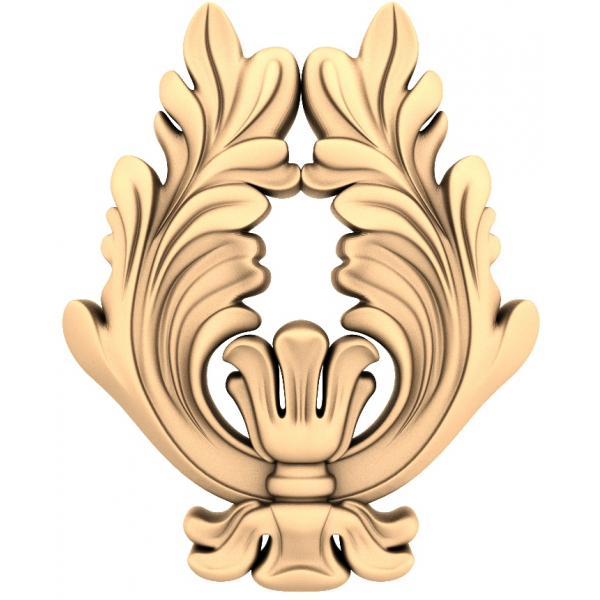Regal Acanthus Ornament 3D STL Model til CNC