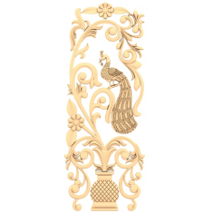 Majestic Peacock Blommig Panel