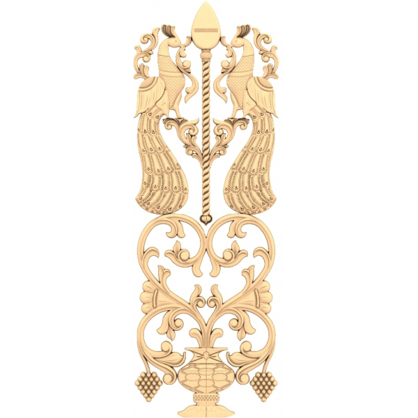 Majestic Peacocks Ornament 3D STL Model for CNC