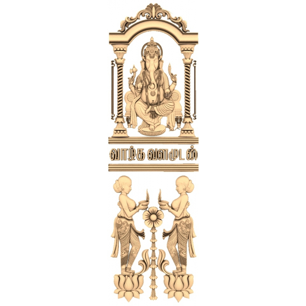 Divine Ganesha Wall Decor 3D Model for CNC Divine Ganesha Wall Decor 3D Model for CNC