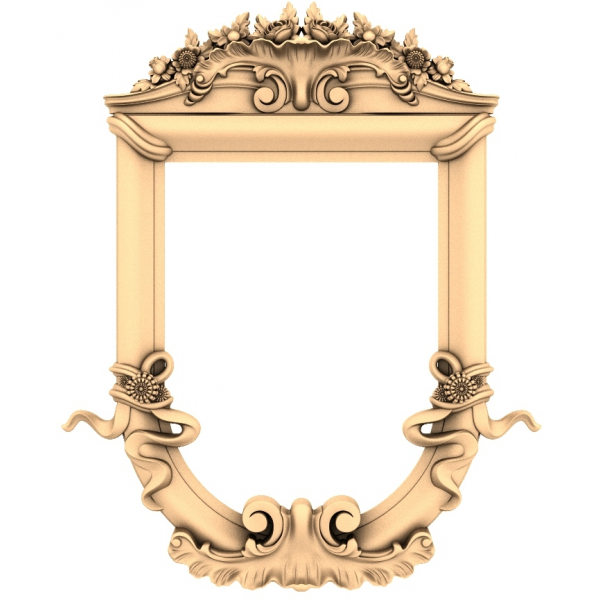 Floral Elegance Frame - 3D STL Model for CNC