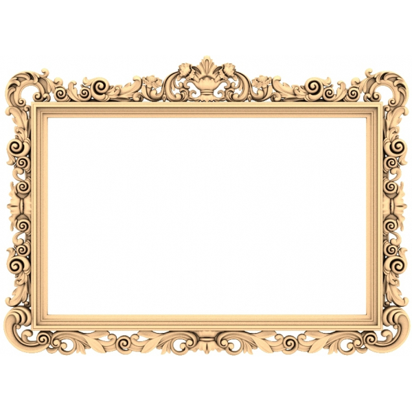 Royal Swirl Frame 3D model pro CNC