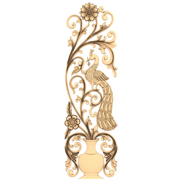 Majestic Peacock Flourish 3D-model til CNC- og 3D-print Majestic Peacock Flourish 3D-model til CNC- og 3D-print