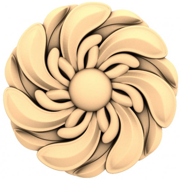 Ethereal Swirl Rosette - 3D Model for CNC