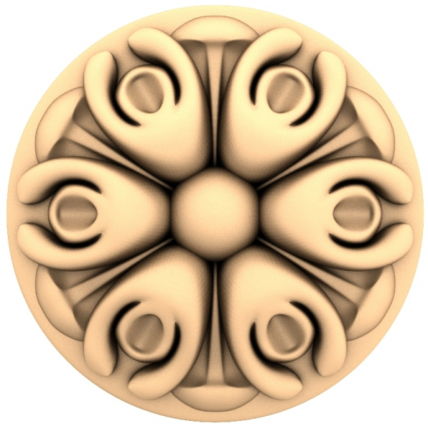 Petal Harmony 3D Rosette Model for CNC Carving