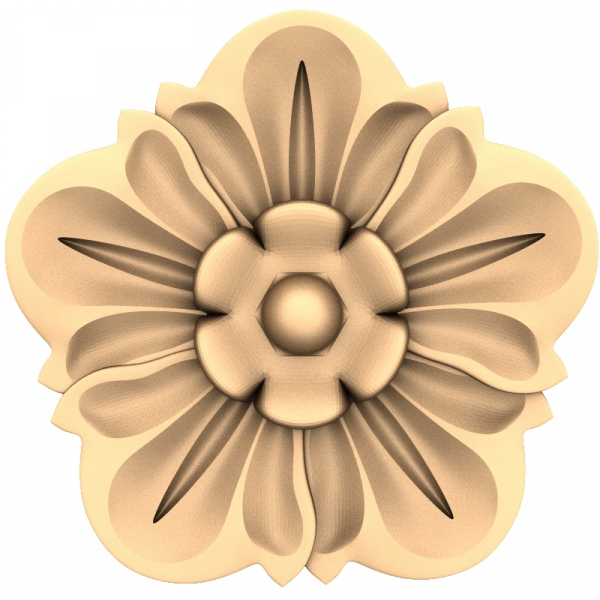 Golden Bloom 3D STL Model ສໍາລັບການພິມ CNC ແລະ 3D