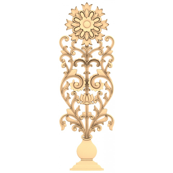 แบบจำลอง 3D STL สำหรับเครื่อง CNC ลวดลายดอกไม้อันสง่างาม