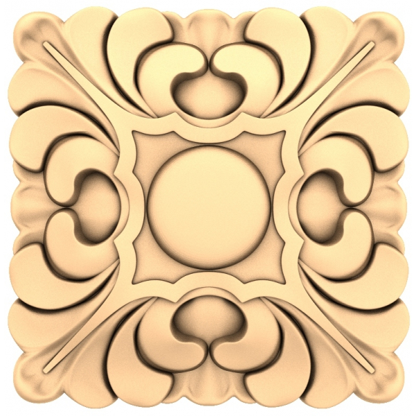 Baroque Blossom Relief Model 3D