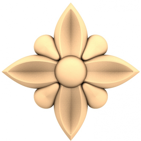 Floral Harmony 3D STL Model kwa CNC