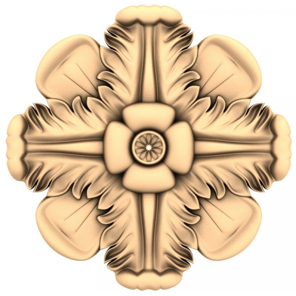 Verdant Blossom Rosette 3D ແບບ STL ສໍາລັບ CNC