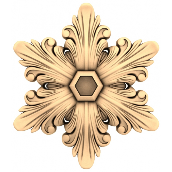 Regal Floral Medallion 3D STL Model ສໍາລັບ CNC