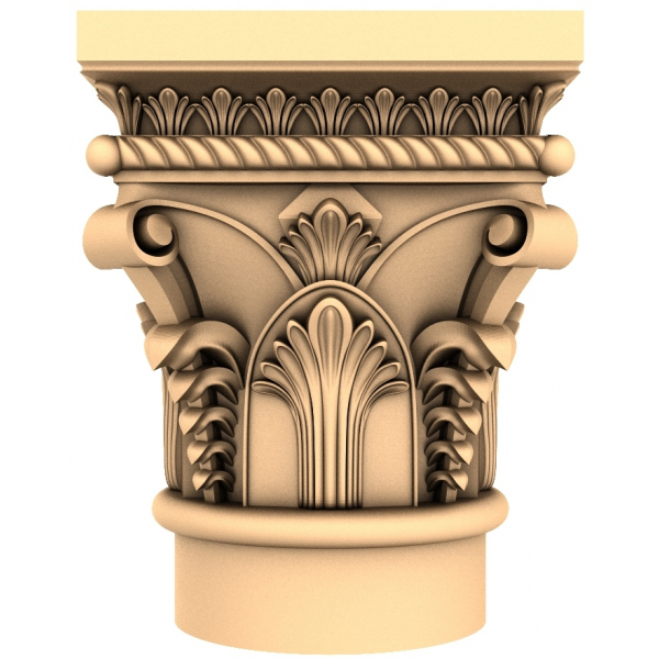 Modelo STL Majestic Corinthian Capital para CNC