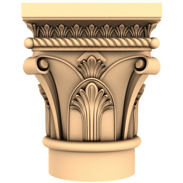 Modelo 3D STL de capitel coríntio majestoso