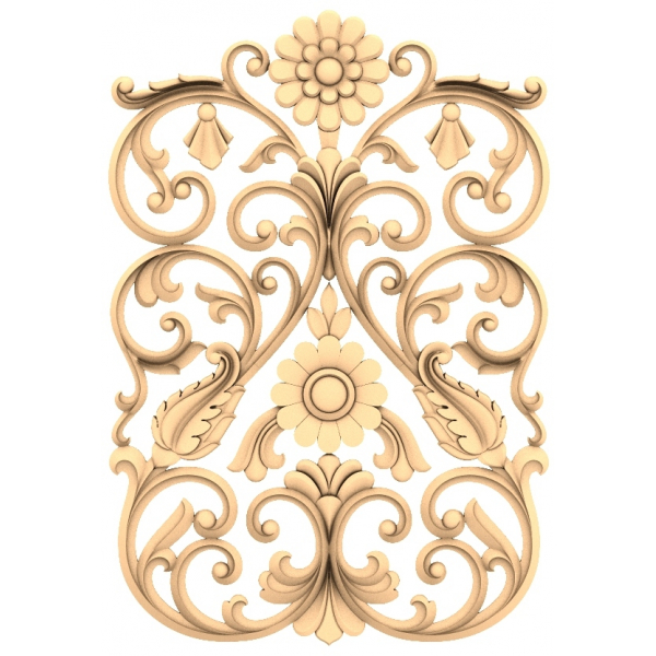 แบบจำลอง 3D STL สำหรับเครื่อง CNC ลวดลายดอกไม้อันสง่างาม