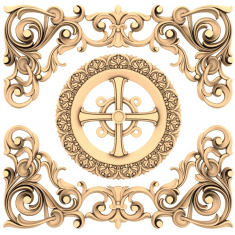 Ornate Cross Relief Frame