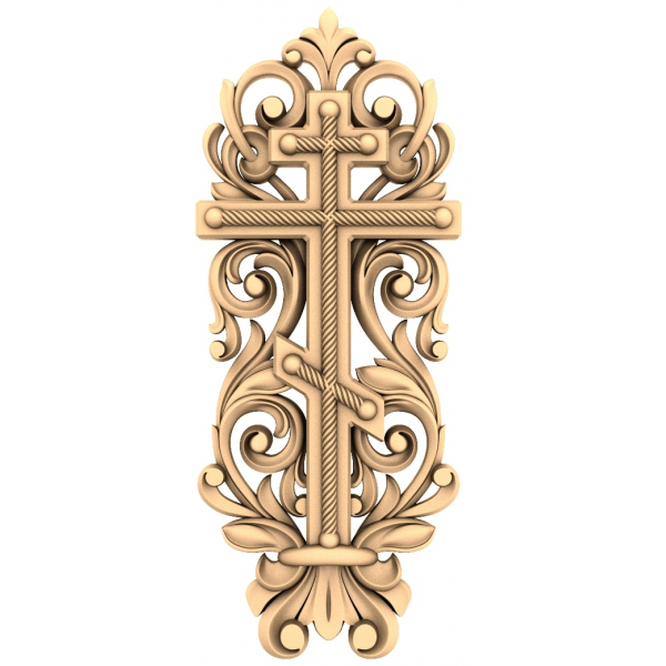 Ornate Byzantine Cross 3D STL Model for CNC