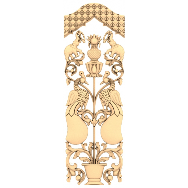 Majestic Double Peacocks 3D STL Model for CNC Router Majestic Double Peacocks 3D STL Model for CNC Router