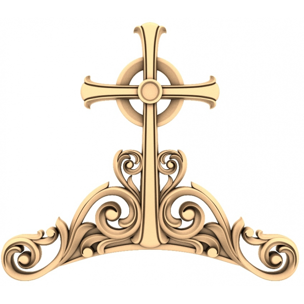 Ethereal Cross Relief - 3D STL Model for CNC Craftsmanship