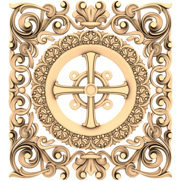 Regal Ornamental Cross 3D Model STL for CNC