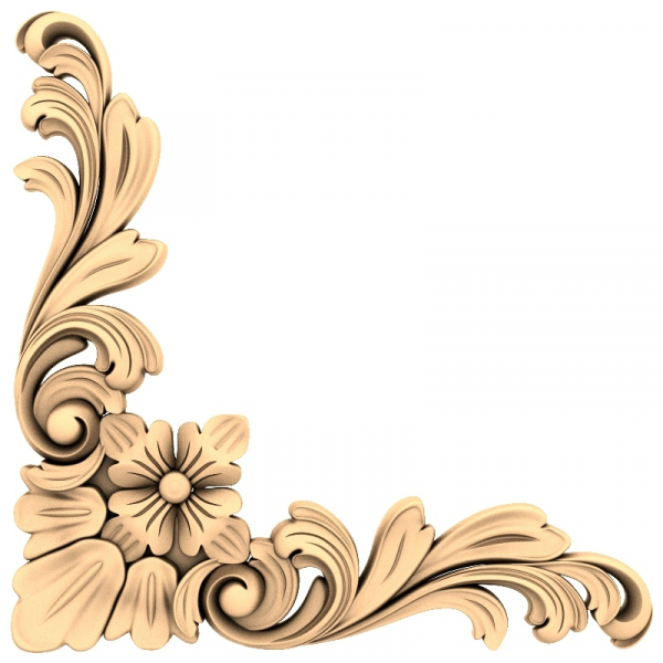 Floral Elegance Corner Decor 3D STL Model