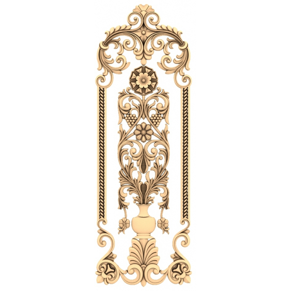 Floral Elegance Panel 3D STL Model for CNC Router Floral Elegance Panel 3D STL Model for CNC Router