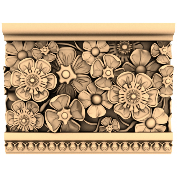 Floral Harmony Panel - 3D STL model pre CNC