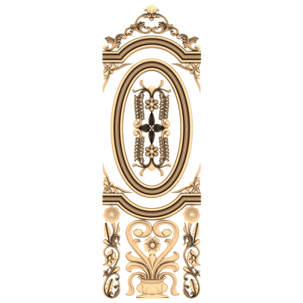 Regal Flourish Panel 3D STL Model for CNC
