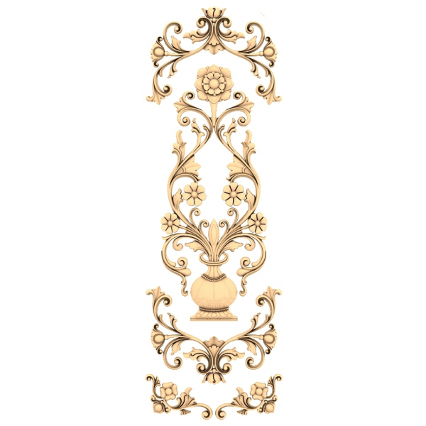 Exquisite Floral Harmony Decorative Panel 3D Model for CNC Exquisite Floral Harmony Decorative Panel 3D Model for CNC