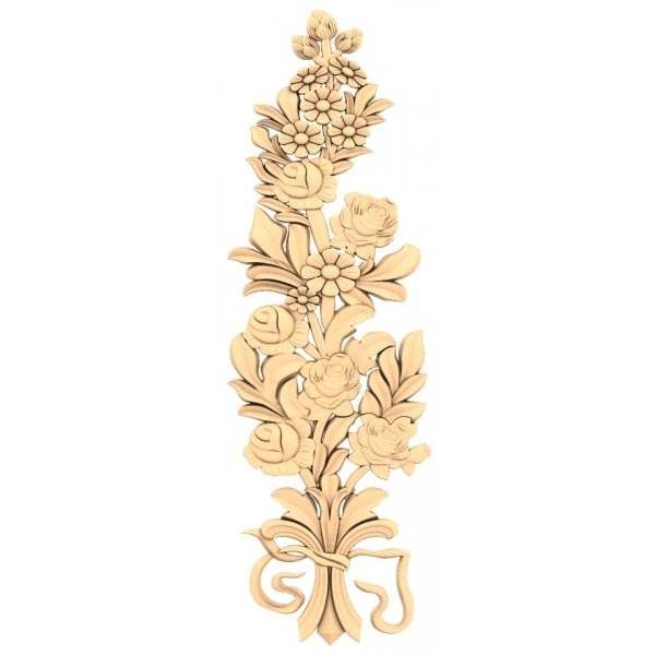 Modelo 3D STL de elegância floral ornamentada para CNC