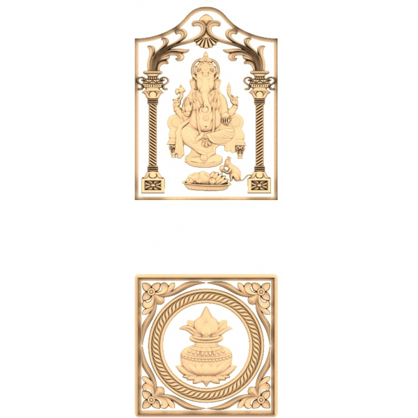 Panel de Ganesha Divino - Modelo STL 3D para CNC