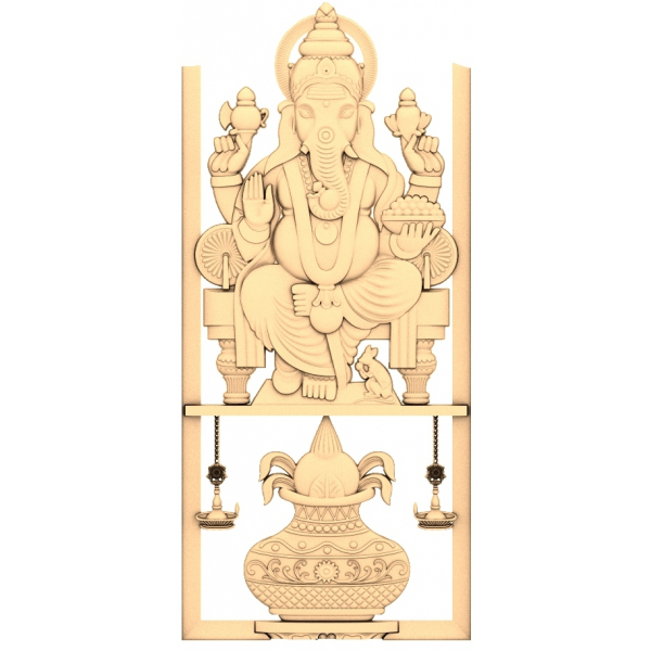 Divine Ganesha Relief 3D STL მოდელი