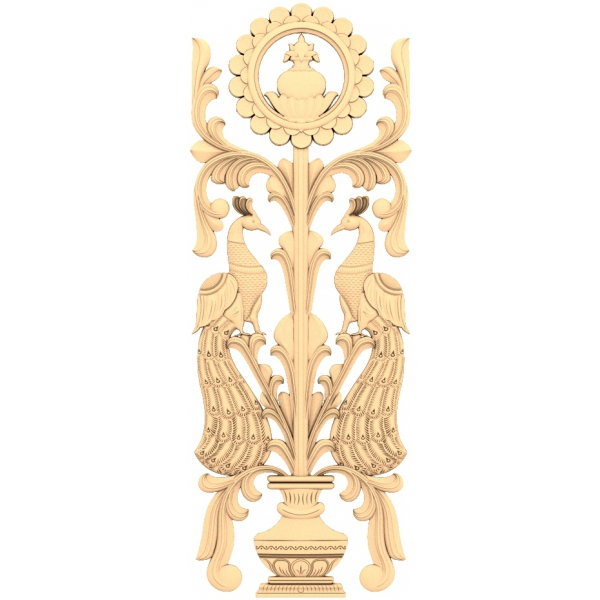 Royal Peacock 3D STL მოდელი CNC როუტერისთვის