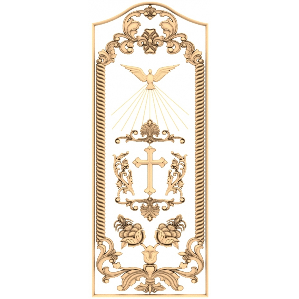 Divine Elegance Panel - 3D STL მოდელი CNC მოჩუქურთმებისთვის