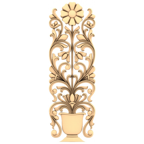 Floral Elegance Panel - 3D STL Model for CNC