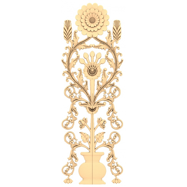 Floral Elegance 3D-model til CNC og træbearbejdning Floral Elegance 3D-model til CNC og træbearbejdning