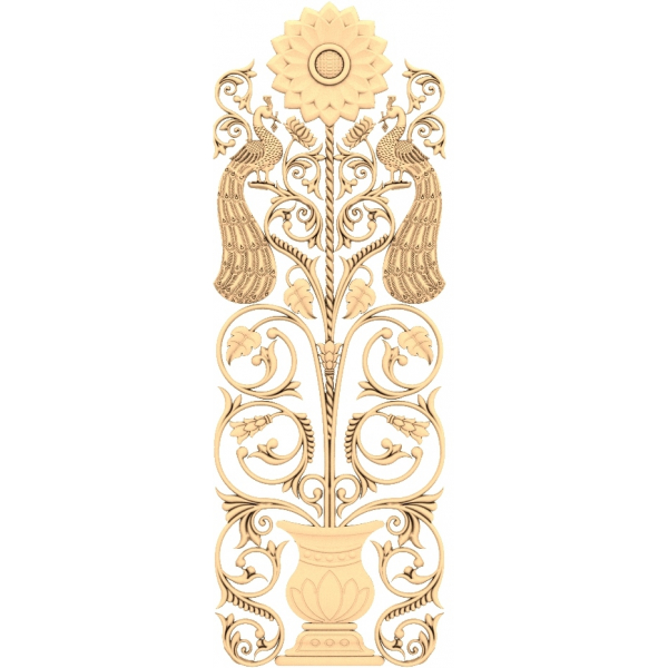 Majestatyczne pawie i dekoracje słonecznikowe - model 3D STL dla CNC Majestatyczne pawie i dekoracje słonecznikowe - model 3D STL dla CNC