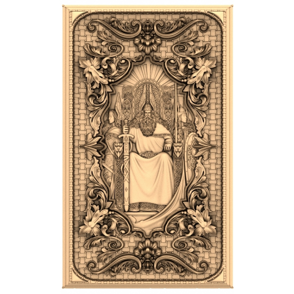 Regal Kingship Panel 3D STL Model for CNC Machines Regal Kingship Panel 3D STL Model for CNC Machines