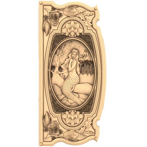 Serene Mermaid Panel - 3D reliéfní model pro CNC Serene Mermaid Panel - 3D reliéfní model pro CNC