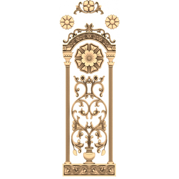 Baroque Elegance Panel 3D STL Model for CNC