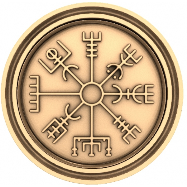 Viking Compass Relief 3D model pro CNC
