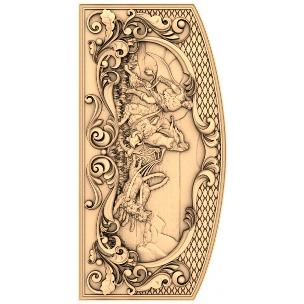 Majestic Hunt Relief dekoratív panel STL modell