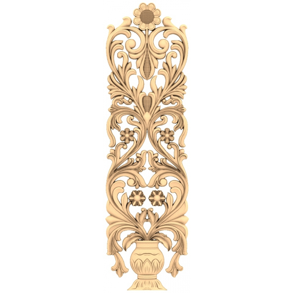 3D STL model panelu Floral Bloom pro CNC routery